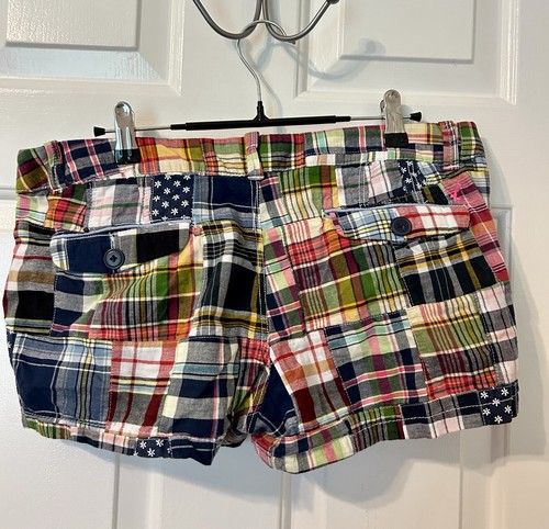 American Eagle Vintage Madras Plaid Favorite Boyfriend Shorts Sz 10 30x3 Y2K - Picture 2 of 7