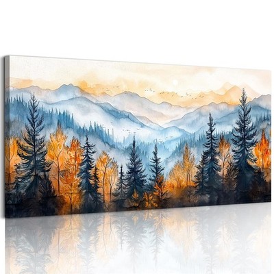 crmotu Mountain Wall Art, Forest Canvas Wall Art, Landscape Art Wall Decor, A...