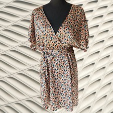 Nasty Gal Work of Art Abstract Print Silky Dress - Size 8 Womens