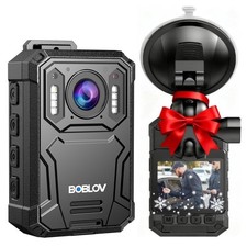 KJ23Pro 2K Body Camera, 128GB Body Worn Camera with Night Vision, 4000mAh Bat...