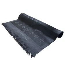 GIORGIO ARMANI Giorgio Armani logo jacquard stole in black mens USED