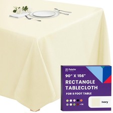 Rectangle Tablecloth - 90 x 156 Inch Ivory Table Cloth for 8 Foot Tables with...