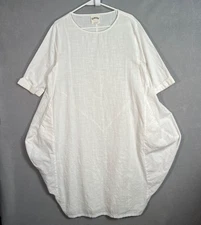 Dubgee By Whoopi Womens Size Medium White Cotton Cocoon Dress