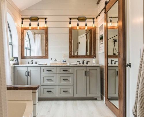 Farmhouse Bathroom Vanity Light 4-Light Bathroom Lighting Fixtures Over Mirror - Picture 5 of 6