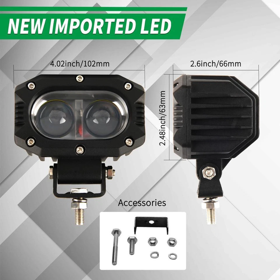 Led Work Light Bar 4" 96W Spot Pods Off road for Motorcycle SUV Truck Boat 4x4 - Image 4 of 4