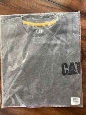 CAT Caterpillar Men Trademark Short Sleeve Medium T-Shirt Gray Free Shipping