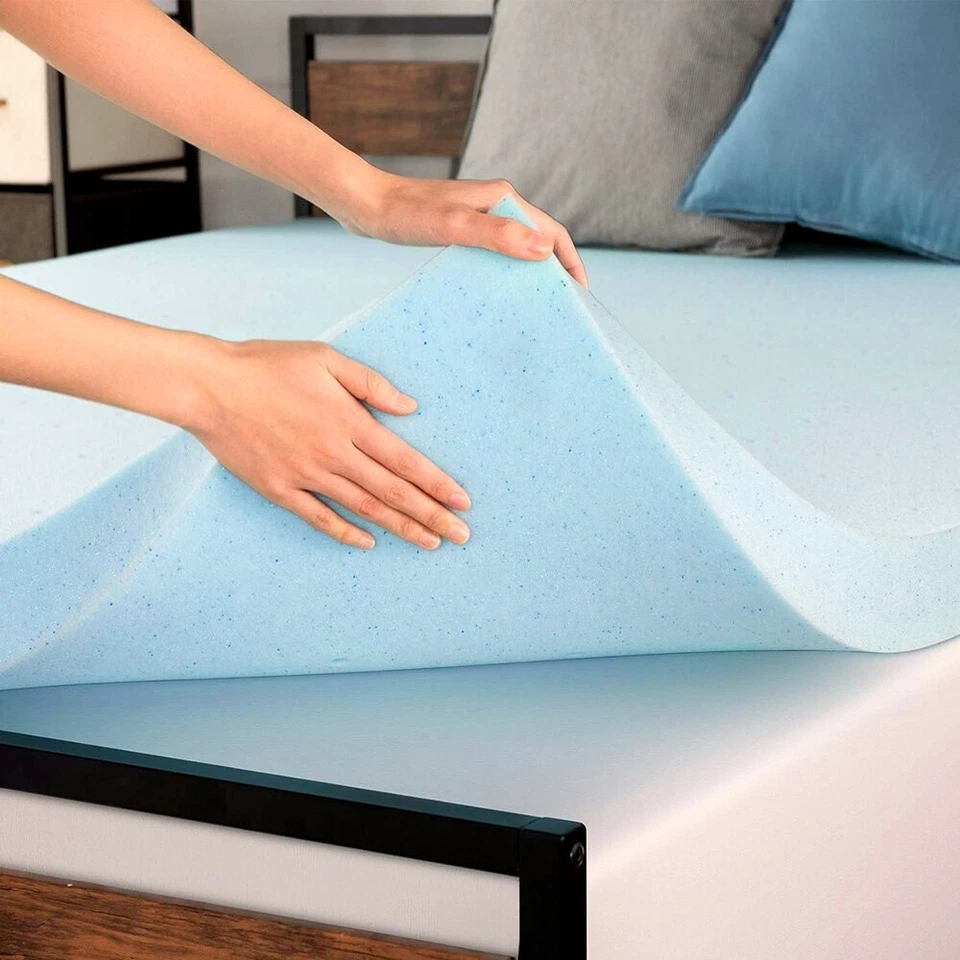 Memory Foam Mattress Topper CAL KING 3" Gel Foam Bed Cooling Cotton Cover Serta - Image 3 of 4