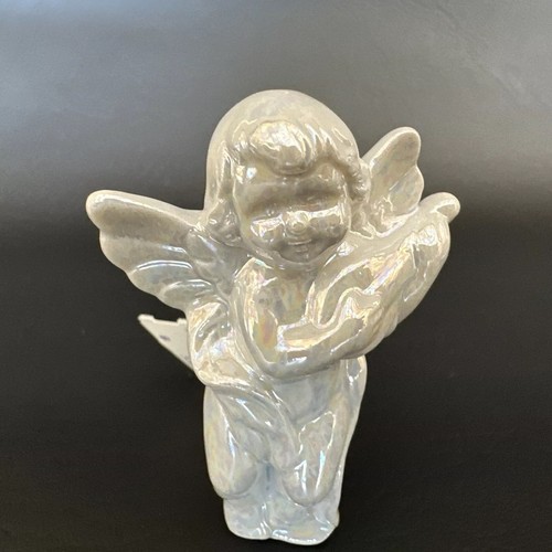 Porzellan Figural Weihnachten Cherub Engel 10 Servietten Ring Halter perlweiß Neu aus altem Lagerbestand - Bild 7 von 13