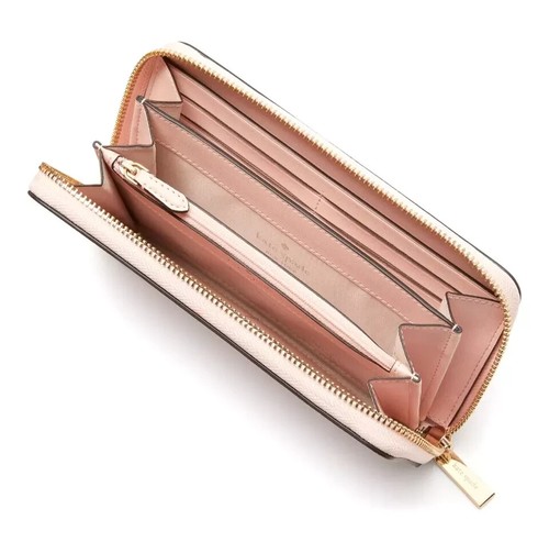 Nueva Cartera Continental Grande Kate Spade Madison Cuero Saffiano Rosa Caracola - Imagen 3 de 3