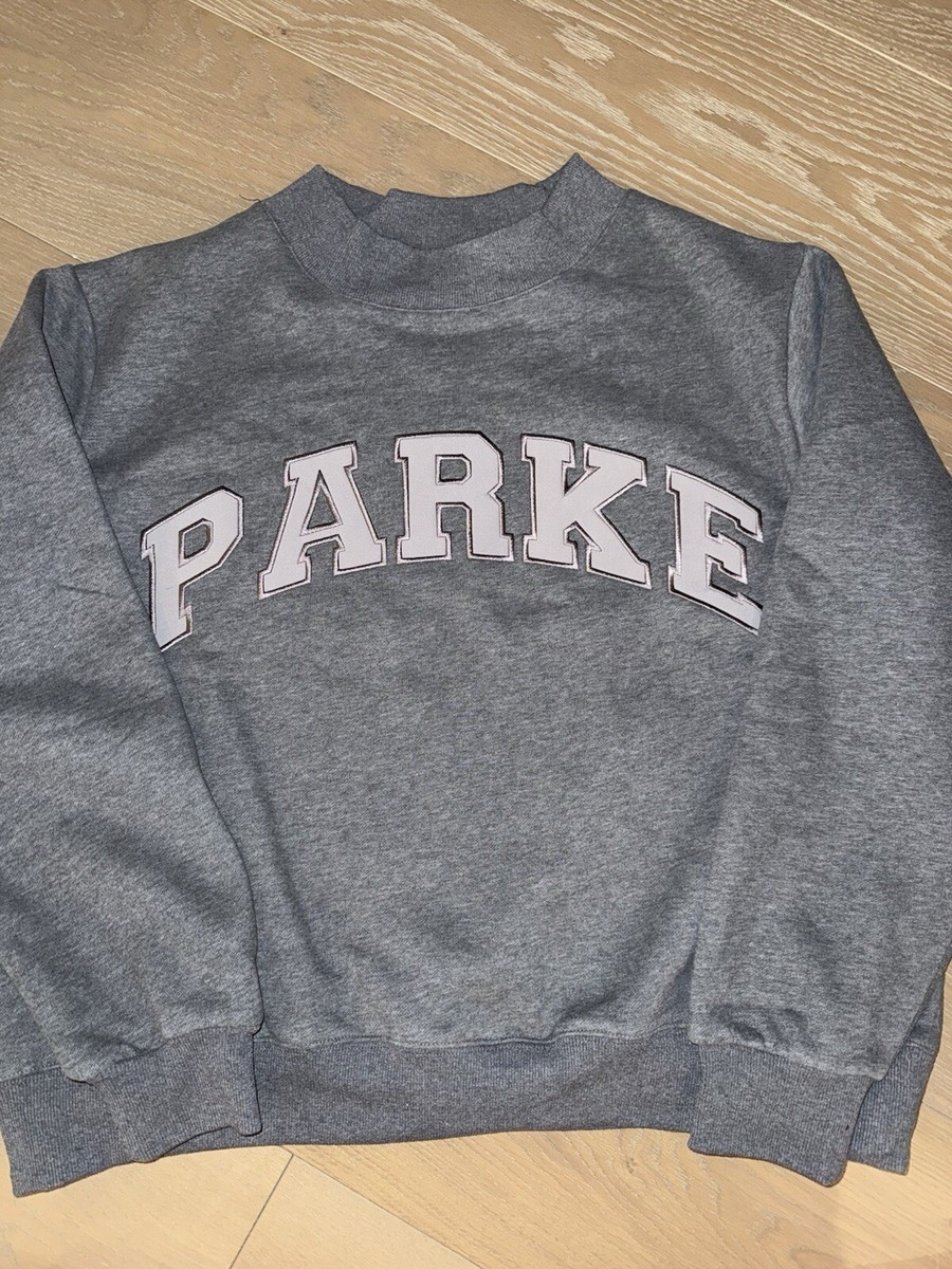 Parke Mockneck Monochrome Varsity L/XL Stormy Gray New