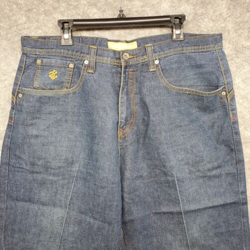 Roca Wear Bermuda Shorts Men's Size 38 Dark Blue Wash Denim Baggy - Picture 3 of 14
