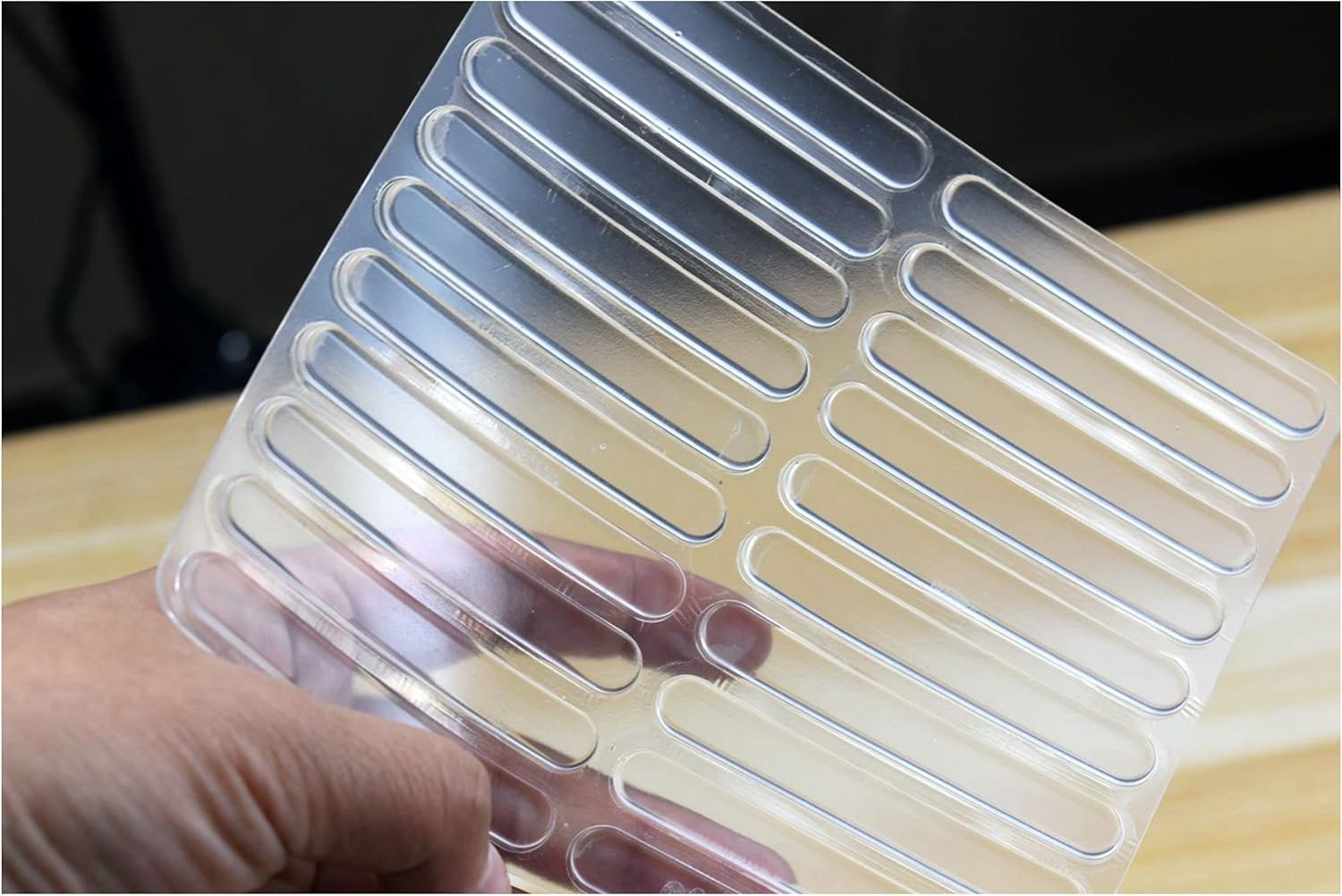 Self-adhesive rubber bumper 2.75x0.4x0.1 inches soft closet cab cuttable