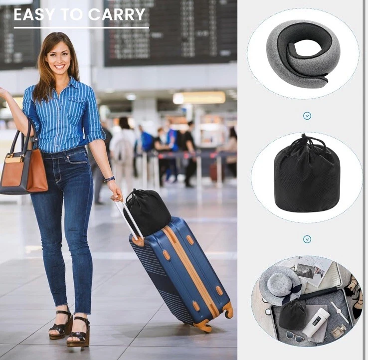 Travel Pillow, Neck Travel Pillow, Memory Foam Neck Travel Pillow, for Airplane