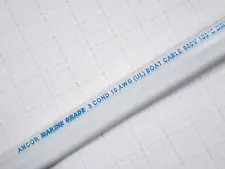 Ancor 10/3C Marine Grade Tinned Copper Triplex (B/W/G) Boat Cable White /10ft