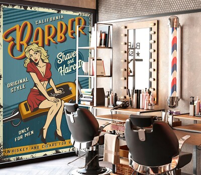 3D Charming G3503 Hair Cut Barber Shop Wallpaper Wall Murals Self-adhesive E