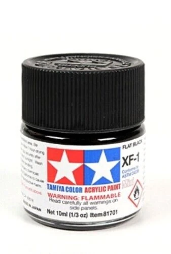 TAMIYA COLORE ACRILICO ml10 FLAT BLACK XF1