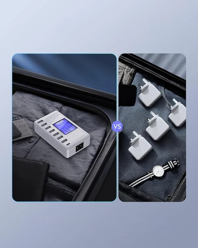 8-Port Mehrfach USB Ladegerät Ladestation Schnell Netzteil 60W Ladeadapter Hub - Bild 11 von 15