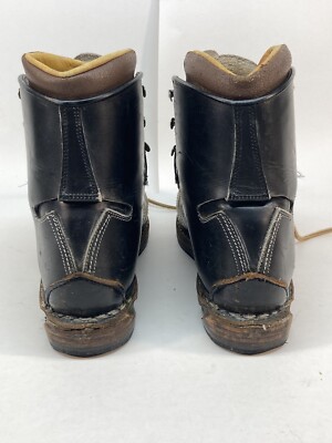 Vintage Ski Boots Leather Men\'s Size 6 W Germany 1950s 1960s w Carrier Vintage Ski Boots Leather Men main image 3