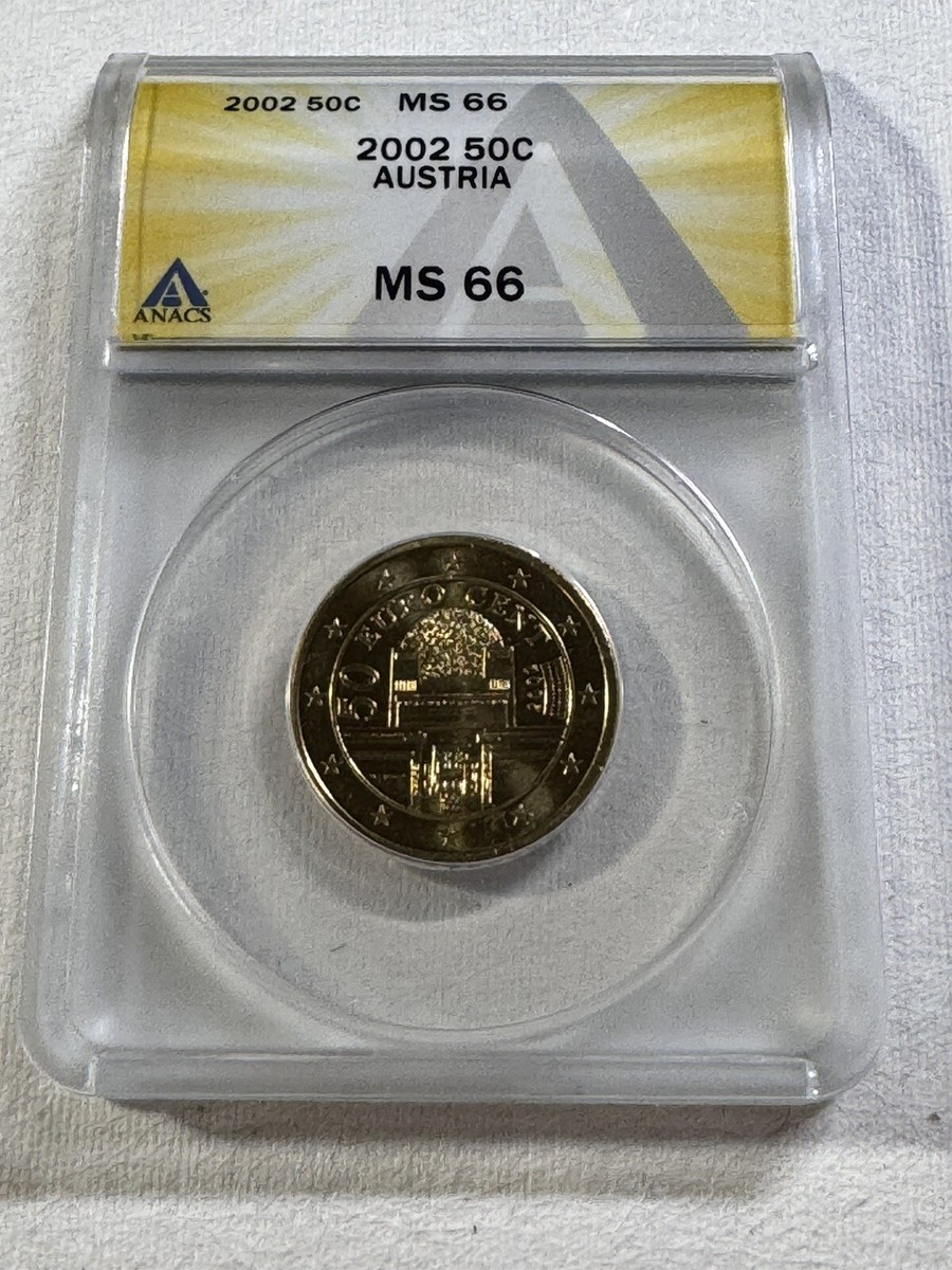 2002 Austria 50 Cents Graded MS 66 by ANACS | eBay