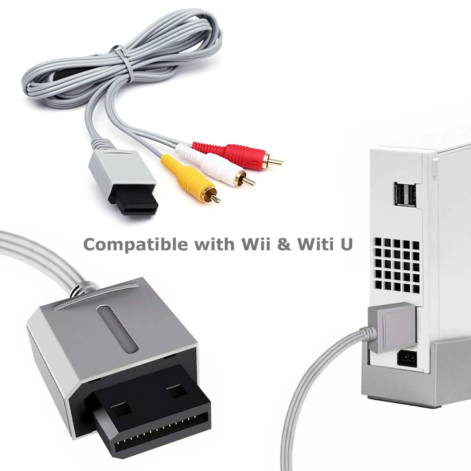 Audio Video AV Composite 3 RCA Cable for Nintendo Wii NEW US SELLER - Image 4 of 4