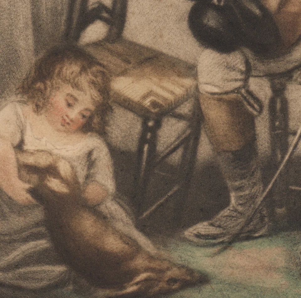 1789 Gravure aquatinte La visite du fermier à sa fille en ville George Morland - Photo 3/4