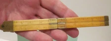 ANTIQUE E.A. STEARNS & CO RULER NO. 58, 4 FOLD 12" BRASS ENDS CIRCA 1850'S HTF