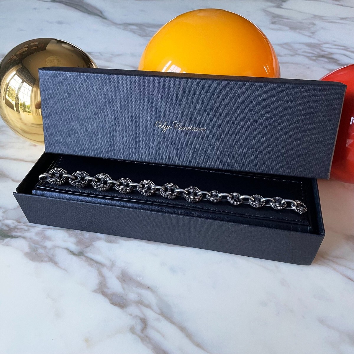 UGO CACCIATORI Bracelet sterling silver graduated bracelet Luster