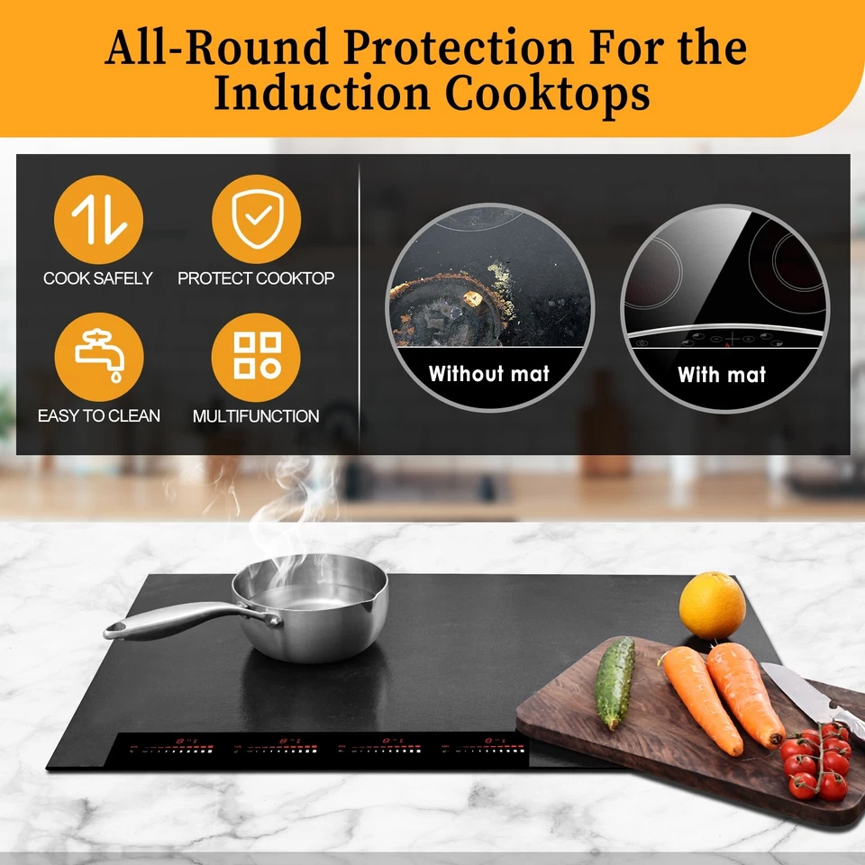KitchenRaku Induction Cooktop Protector Mat 20.4x30.7 IN, Stove Cooktop Cover - Image 2 of 4