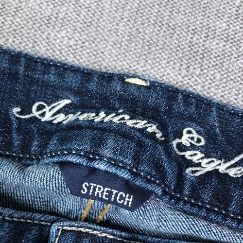 American Eagle Jeans Womens 6 Short Blue Artist Bootcut Low Rise Dark Wash - Picture 6 of 13
