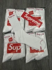 100% Authentic Supreme Hanes White Socks(Single) Plus Supreme Sticker Lot Bundle