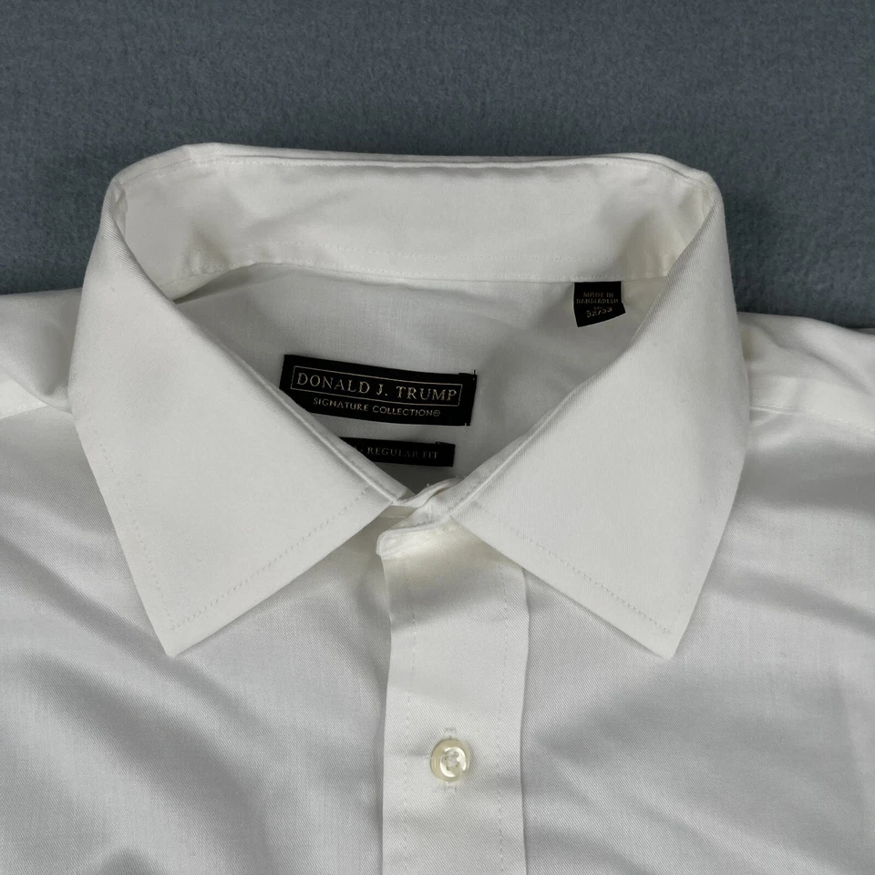 Camisa Donald J Trump Signature Collection 16 Blanca Abotonada Manga Larga Para Hombre Foto 4 de 4