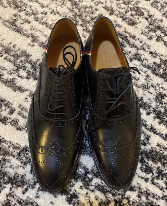 Gucci Spirit Logo Heel Men Lace up Dress Shoes Size 5 | eBay display picture 1