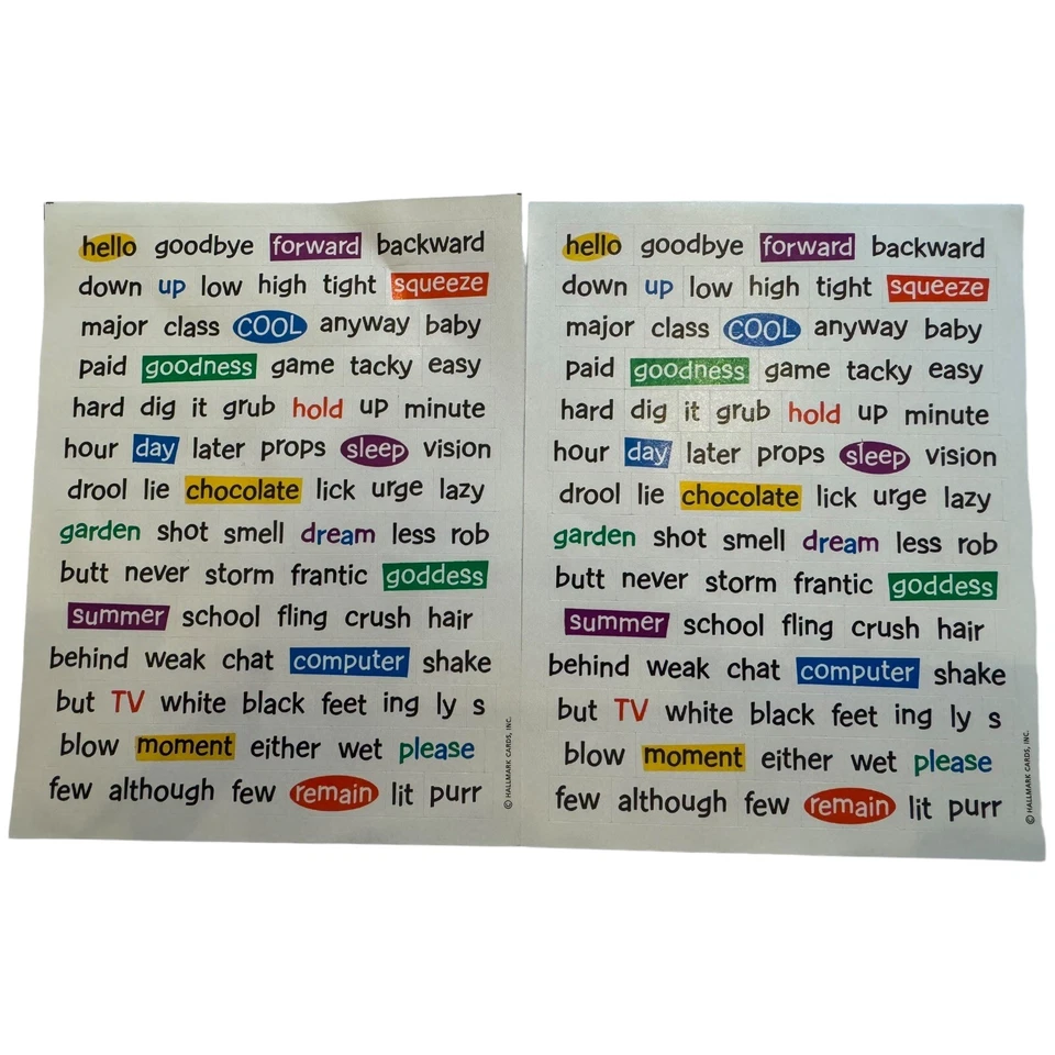 Vintage Hallmark Sticker Letters Thought Bubbles Phrases Stickopotamus Lot of 14 - Image 2 of 4