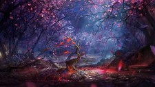 Landscape fantasy art forest trees colorful Custom Gaming Mat Desk