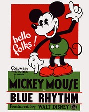 Mickey Mouse in Blue Rhythm 1931 Movie Poster -  8"x10" Color Photo