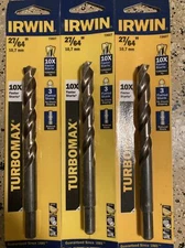 Irwin 73327 27/64" TurboMax Jobber Length Drill Bit LOT OF 3 PACK 