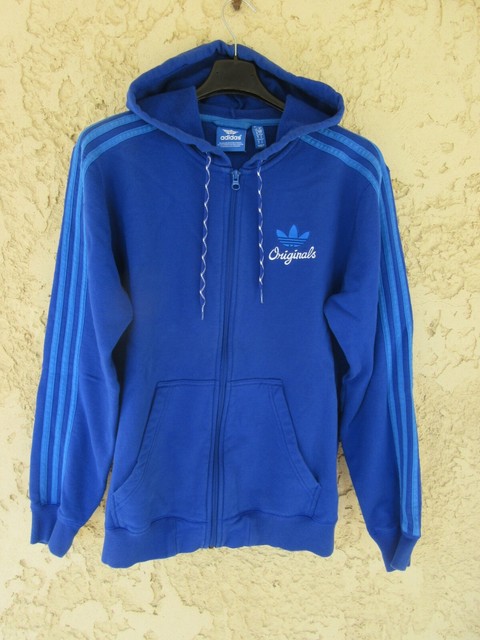 Veste à capuche ADIDAS Originals rétro vintage jacket giacca Trefoil felpa S
