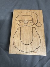 Large Santa Wooden Rubber Stamp 198