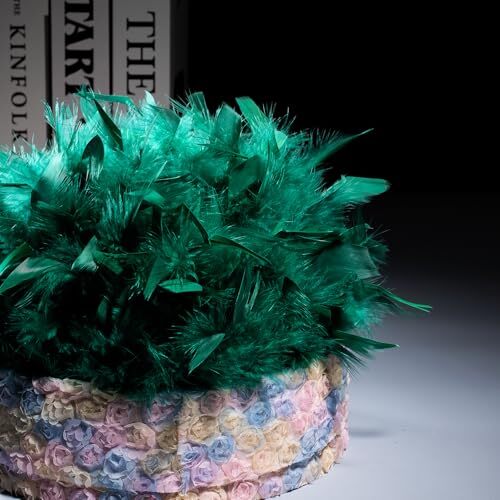 Green Turkey Feather Trim Fringe for DIY Dress Skirt Crafts,Feathers Trim by - 第 4/7 張圖片