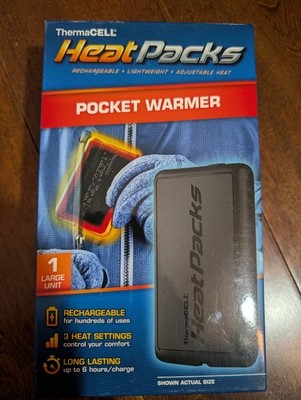 ThermaCell Heat Pack Rechargeable Pocket Warmer 1 Unit 6hr Heat Fast Shipping