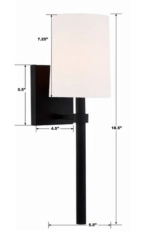 Crystorama Bromley 18 1/4" High Black Forged Wall Sconce - Picture 8 of 9