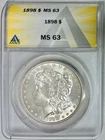 1898 Morgan Silver Dollar, ANACS MS-63
