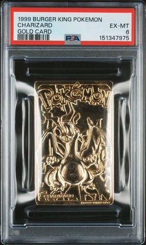 1999 BURGER KING POKEMON GOLD CARDS CHARIZARD PSA 6