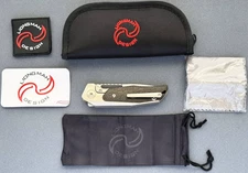 Unused Limited Liong Mah Design GSD Bling Carbon Fiber Flipper Folding Knife