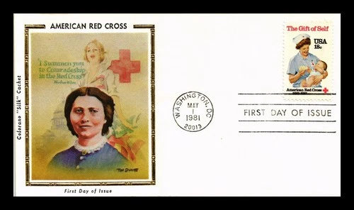 US COVER AMERICAN RED CROSS 100TH ANNIVERSARY FDC COLORANO SILK CACHET