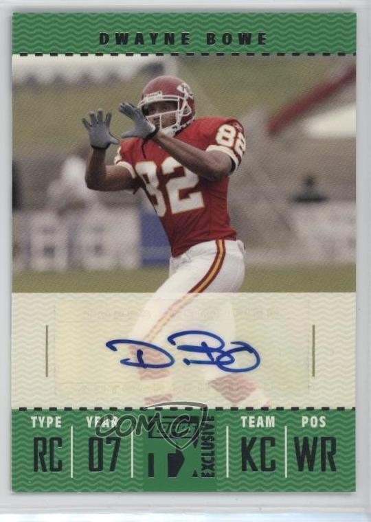 2007 Topps TX Exclusive Franchise Ticket Dwayne Bowe #FTA-DB Rookie Auto RC 1lb7