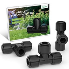 EVOULTES 16 Pack 1/4" Quick Connect Drip Irrigation Tee Fittings for 1/4 Inch...