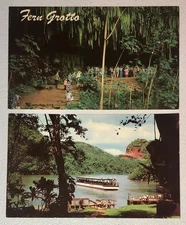 Lot of 2 Postcards Hawaii Fern Grotto Smith's Motor Boat Kauai Wailua River