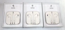 NEW LOT 3x Genuine Apple EarPods Wired 3.5mm Plug Headset White MD827LL/A