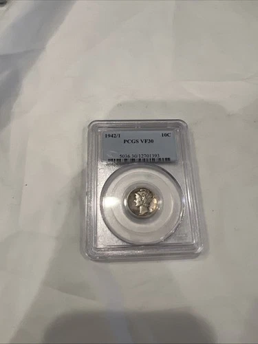 1942/1 10C PCGS VF30 - Mercury Dime - Scarce Overdate Variety